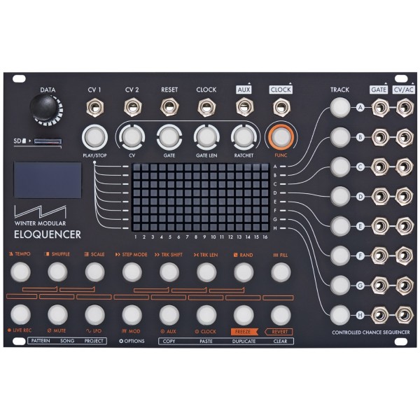 Winter Modular Eloquencer (Black) Eurorack 8 Channel Control Voltage and Gate Sequencer Module